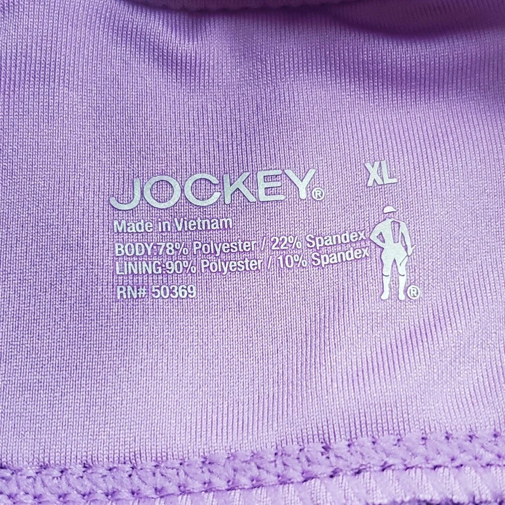 Jockey Women Sports Bra XL Purple High Neck Wireless Jersey Wide Strap NWT